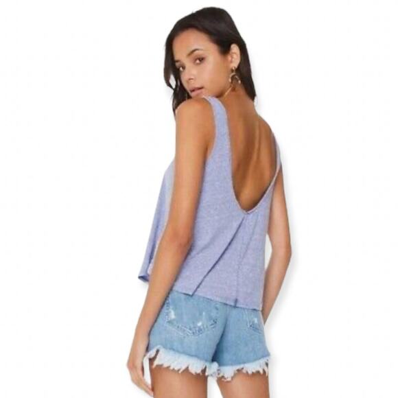 Free People Carly Tank Top O-Ring Scoop Back Brilliant Cobalt Size M New - Picture 2 of 10